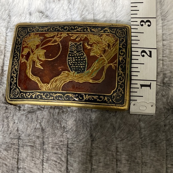 Owl in a tree brass buckle - Picture 3 of 4